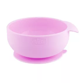 CHICCO Szilikon tányér tapadókoronggal rózsaszín 6h+