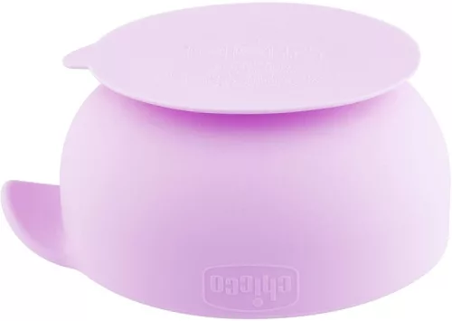 CHICCO Szilikon tányér tapadókoronggal rózsaszín 6h+
