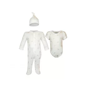 Organikus pamut fiú bébi 3 részes szett nyuszis 62