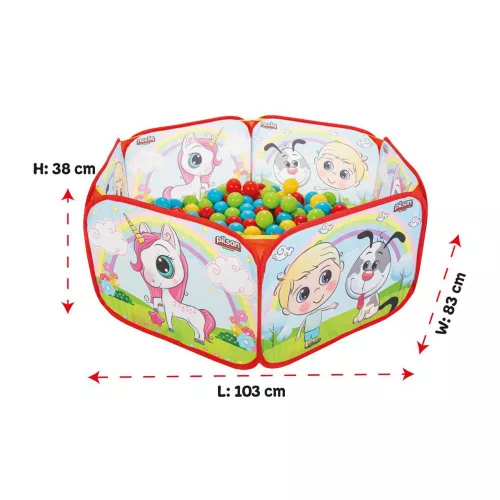 Moni Pilsan összecsukható labdamedence 200 db labdával