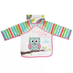 Moni BIB előke hosszú ujjas Messy PINK