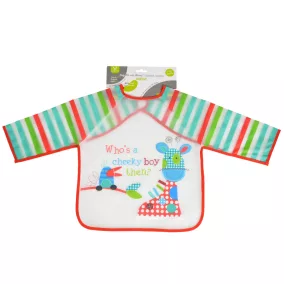 Moni BIB előke hosszú ujjas Messy PIROS