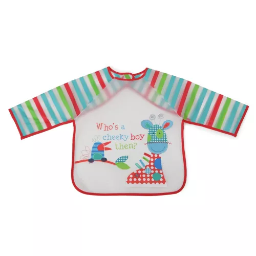 Moni BIB előke hosszú ujjas Messy PIROS