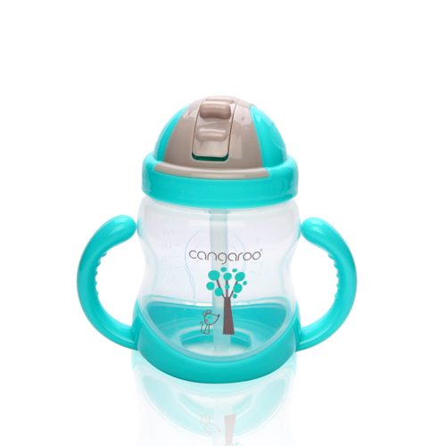 Moni Boo itatópohár szívószállal, fogantyúval 280ml kék