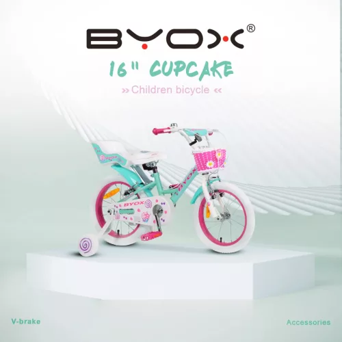 Moni Bicikli BYOX CUPCAKE gyerek lány kerékpár 16-os méret TÜRKIZ