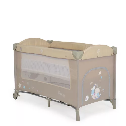 Moni Moni sleepy összecsukható luxus babaágy 2 szint bézs