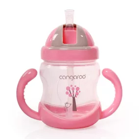   Moni Boo itatópohár szívószállal, fogantyúval 280ml pink
