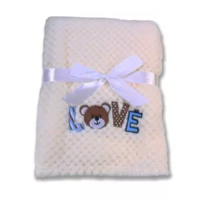 Moni Freya baba takaró fehér macis