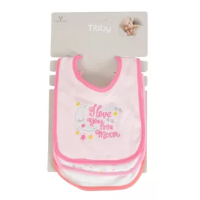Moni TIBBY előke 3 db újszülött méret RÓZSASZÍN/PINK