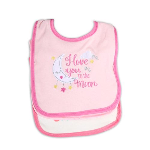 Moni Tibby előke 3 db újszülött méret rózsaszín/pink