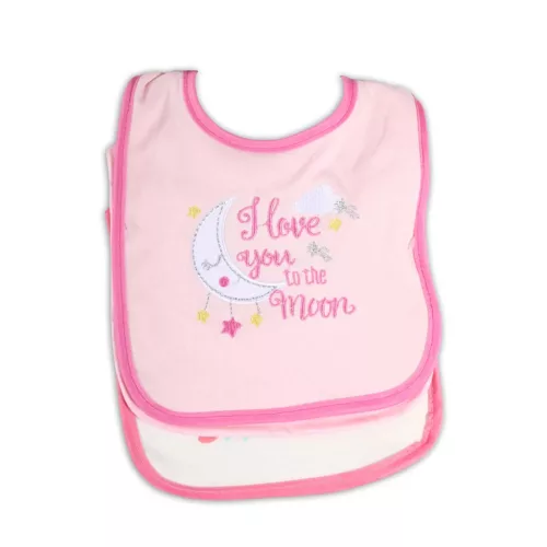 Moni TIBBY előke 3 db újszülött méret RÓZSASZÍN/PINK