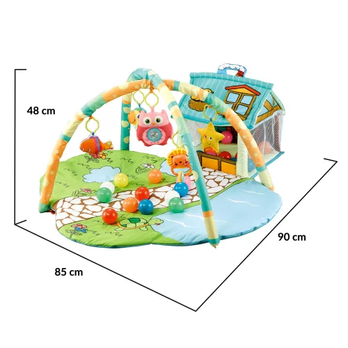 Moni Happy farm játszószőnyeg farm + 30 labda zöld