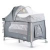 Moni Isleep utazóágy, multifunkciós, pelenkázóval, játékkal, kupolával szürke