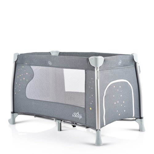Moni Isleep utazóágy, multifunkciós, pelenkázóval, játékkal, kupolával szürke