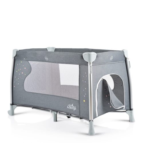 Moni Isleep utazóágy, multifunkciós, pelenkázóval, játékkal, kupolával szürke