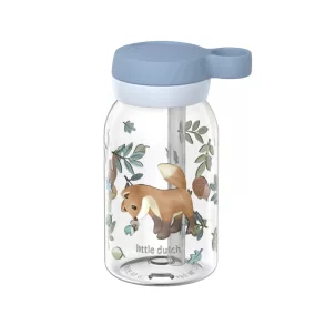 Little Dutch szívószálas kulacs 450 ml - forest friends