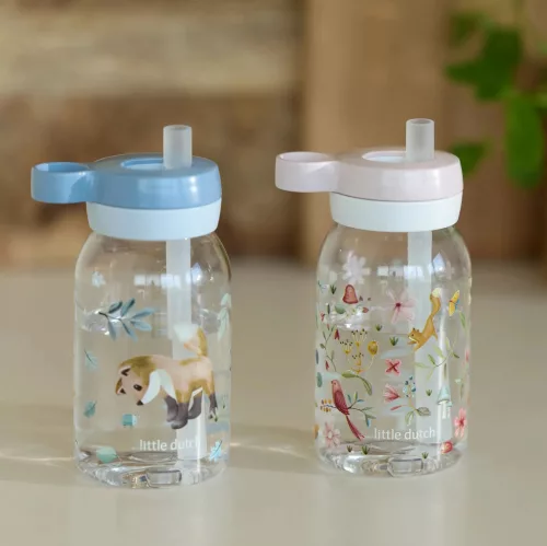 Little Dutch szívószálas kulacs 450 ml - forest friends