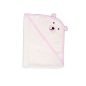   Moni Baloo kapucnis törölköző/pamut maci füles fehér kifogó 70x90cm, szegés pink