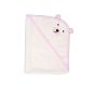   Moni Baloo kapucnis törölköző/pamut maci füles fehér kifogó 70x90cm, szegés pink