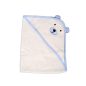   Moni Baloo kapucnis törölköző/pamut maci füles fehér kifogó 70x90cm, szegés kék
