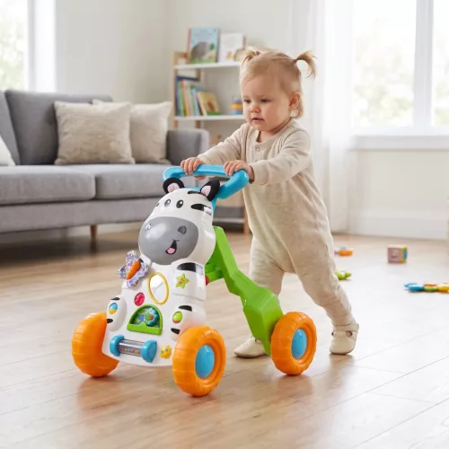 Moni MUSIC PUSH WALKER 2in1 járássegítő zebrás