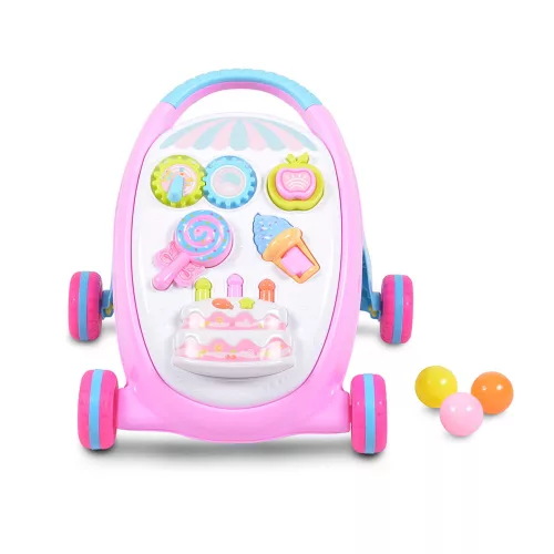 Moni Music baby walker járássegítő sütis pink