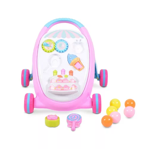 Moni MUSIC BABY WALKER járássegítő sütis PINK