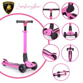   Moni Lamborghini roller 3 kerekű, összecsukható, 50 kg-ig pink