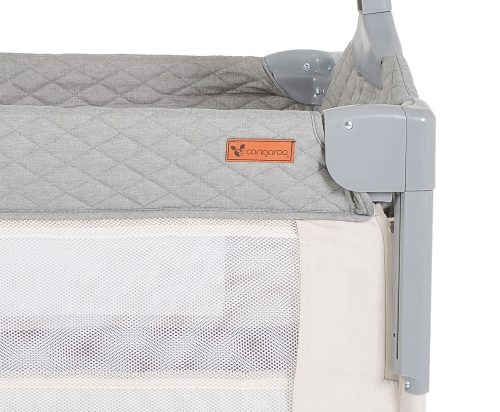 Moni Cangaroo indiana 2 szintes utazóágy tároló rekeszes szürke