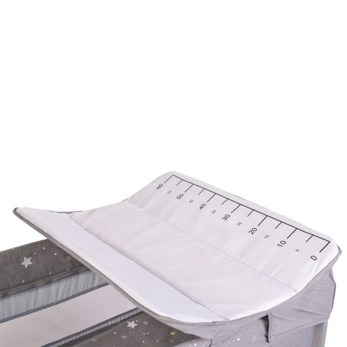 Moni Cangaroo once upon3 2 szintes utazóágy zenélő játékkal, pelenkázós szürke