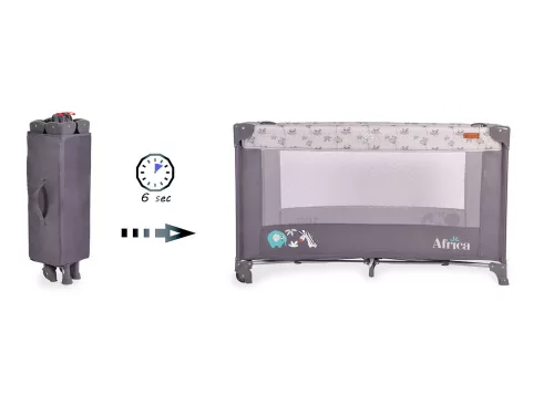 Moni Cangaroo africa 1 szintes utazóágy 14 kg-ig szürke