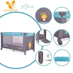 Moni Cangaroo africa 1 szintes utazóágy 14 kg türkíz