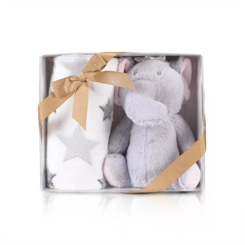 Moni Cangaroo takaró 90x75cm elefánt plüss szürke