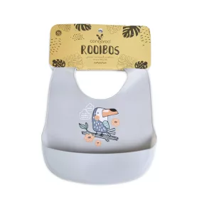 Moni Cangaroo rooibos szilikon előke szürke madár