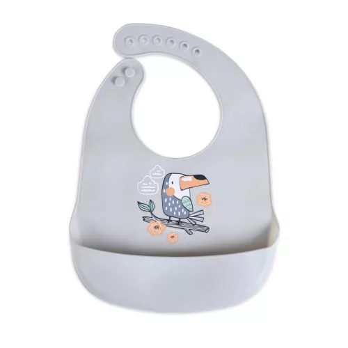 Moni Cangaroo Rooibos szilikon előke szürke madár