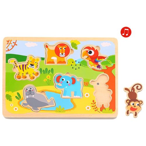 Moni Tooky fapuzzle safari állatos hanggal 7 dbos