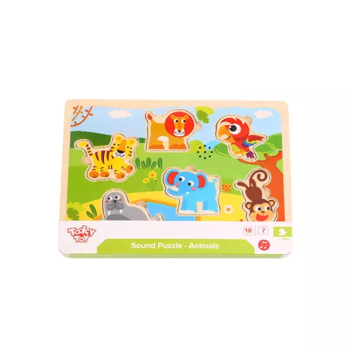 Moni Tooky fapuzzle safari állatos hanggal 7 dbos