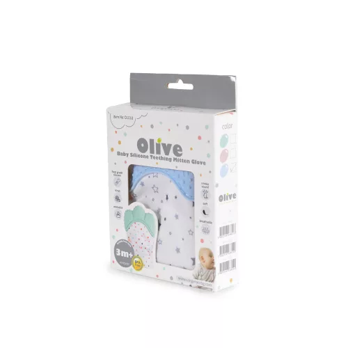 Moni Cangaroo olive szilikon rágóka fogzáshoz kék