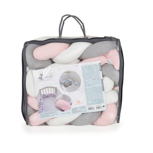 Moni Cangaroo braidy fonott fejvédő 180cm pink/szürke