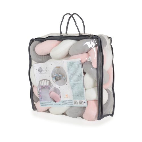 Moni Cangaroo braidy fonott fejvédő 180cm pink/szürke