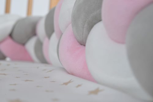 Moni Cangaroo braidy fonott fejvédő 180cm pink/szürke