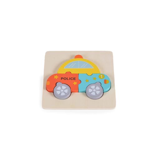 Moni Fajáték fa puzzle rendőrautó