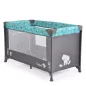   Moni Safari utazóágy 1 szintes, zippes kibújóval, állatmintás türkiz/kék