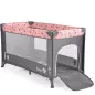   Moni SAFARI utazóágy 1 szintes, zippes kibújóval, állatmintás PINK/rózsa