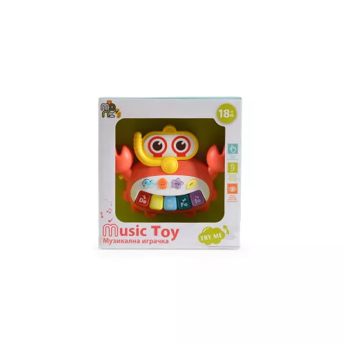 Moni Moni toys műanyagjáték zenélő rák narancs
