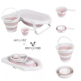 Moni Cangaroo Hawaii összecsukható kád+ vödör pink