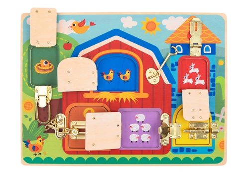 Moni Tooky toy reteszes montessori fa tábla tk044