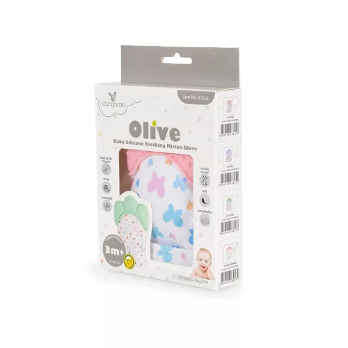 Moni Olive szilikon rágóka fogzáshoz rózsa