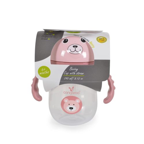 Moni Cangaroo berry itatópohár 240ml pink