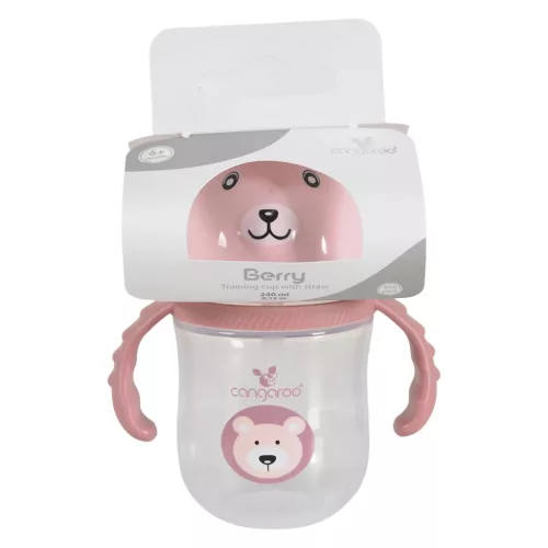 Moni Cangaroo Berry itatópohár 240ml pink